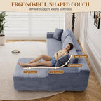 95" L Shaped Boneless Sectional Couches, Wide Armrest, Deep Seat, Memory Foam - Image 6