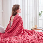 NEWCOSPLAY Fleece Ribbed Cozy Throw Blanket - Image 7