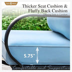 Sophia & William 2 Pieces Patio Furniture Sets Metal Sofa Chairs Patio Cushion - Image 3