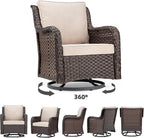 Towallmark Outdoor Swivel Wicker Glider Patio Chairs - Image 8
