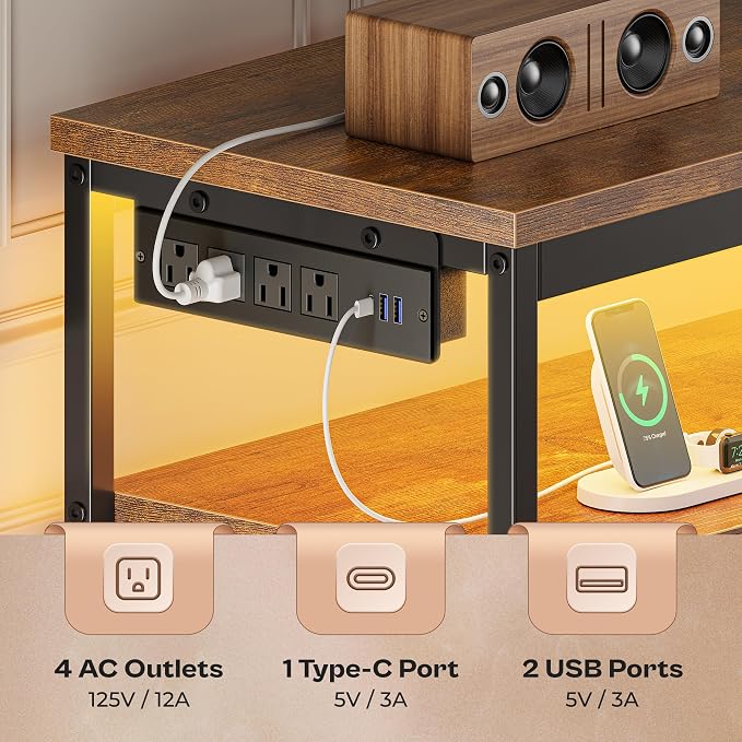 Huuger LED TV Stand for Bedroom, 55 Inch Fabric Dresser - Image 5