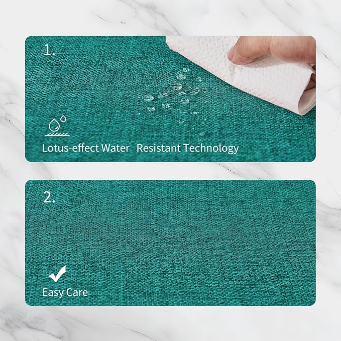 BALCONY & FALCON Placemats Set of 6 Faux Linen Cloth Place Mats Washable - Image 3