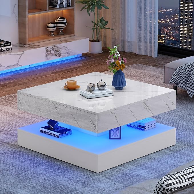 jiteentarou 33.9 Inch Modern LED Coffee Table - Image 4