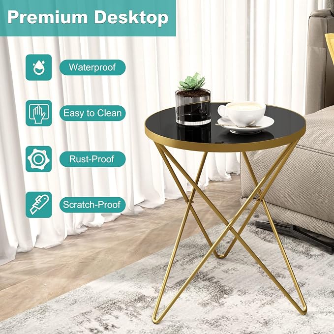 HLR Modern Round Side Table, End Table - Image 6