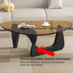 EASYSOUL Modern Glass Coffee Table, 44.88" D x 32.28" W x 15.75" H, Abstract - Image 8