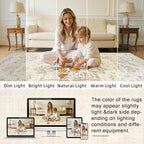 6x9 Area Rugs Living Room: Bedroom Washable Carpet Beige/Ivory | Vintage Boho - Image 5