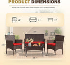 Homall 4 Pieces Patio Rattan Chair Wicker, Outdoor Indoor Use Backyard Porch - Image 7