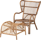 bali & pari Lamaria Natural Rattan Chair and Footstool, 2-Piece Set by balipari
