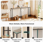 SUPERJARE Console Table with Outlet, 63 Inch Sofa Table with Charging Station - Image 6