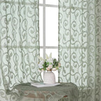 Furman Sage Green Semi Sheer Curtains 72 inches Long by OWENIE
