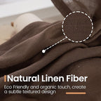 BGment Brown Linen Kitchen Curtains 40 Inch Length, Small Semi Sheer Drapes - Image 3