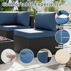 SUNLEI 5pcs Patio Furniture Sets Conversation Set, Low Back All-Weather Rattan - Image 3