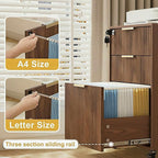 3 Drawers Fluted Mobile File Cabinet - Image 3