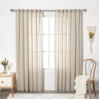 MYSKY HOME Boho Curtains Farmhouse Living Room Curtain Drapes, Light Filtering - Image 2