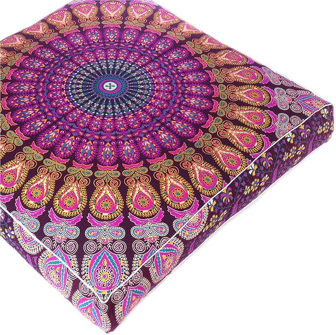 Mandala Floor Pillow Cover Meditation Cushion Seating Throw Hippie Round - Image 4
