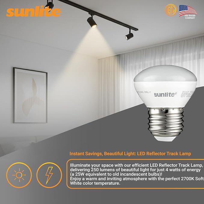 Sunlite LED R14 Mini Flood Light Bulbs, 4 Watts, 250 Lumens, Medium Base - Image 5