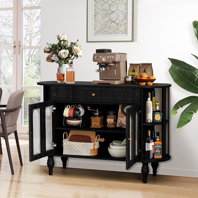 XUZENEST 47'' Fluted Sideboard Buffer Cabinet - Image 5