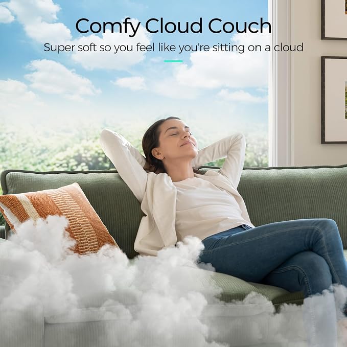 LINSY HOME 157" Modular Sectional Sofa, 4-Seat Corduroy Modern Cloud Couch - Image 5