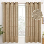 YoungsTex Burlap Linen Curtains 63 Inch Length 2 Panels by YoungsTex