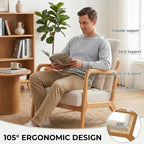 Mid Century Modern Accent Chair, Upholstered Corduroy Armchair - Image 5