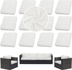 12PCS Patio Cushion Covers, Patio Furniture Couch Seat Slipcovers | Washable by SUKAIKEQA