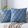 Set of 2 Soft Moroccan Throw Pillow Covers 20x20 Inch Plush Boho Decorative by Cozoomy