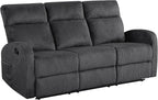 Lexicon Manual Reclining Sofa, Textured Microfiber Recliner Sofa, Wall Hugger - Image 9