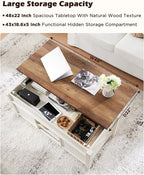 OKD 48" Farmhouse Lift Top Coffee Table - Image 4