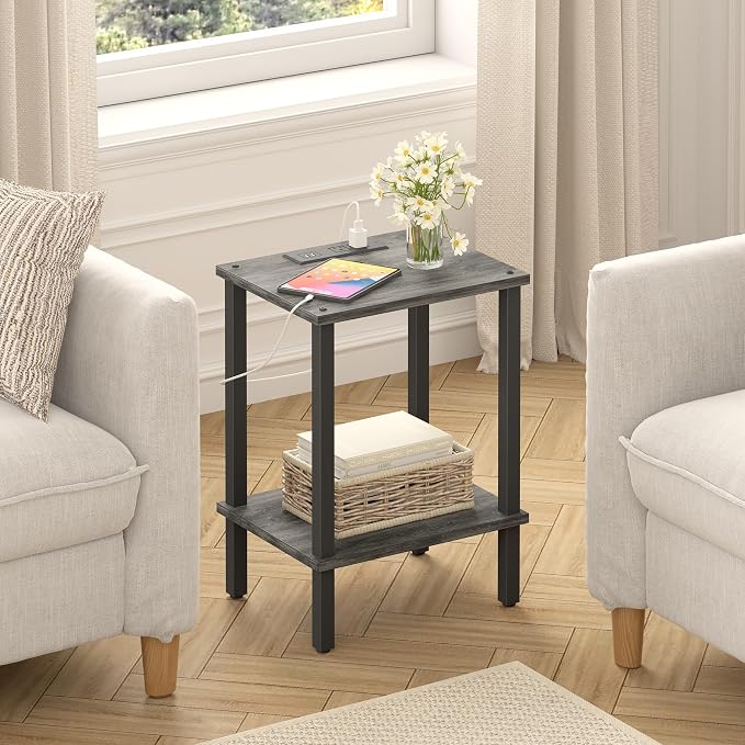 TUTOTAK End Table with Charging Station, Small Side Table with Outlets - Image 6