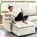 LEVELEVE 112.5" U-Shape Modular Sofa - Image 7
