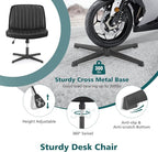 OLIXIS Criss Cross Legged Chairs No Wheels, Wide Seat Height Adjustable Swivel - Image 7