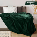 Utopia Bedding Soft Fleece Bed Blanket King Size Forest Green | Microfiber - Image 2