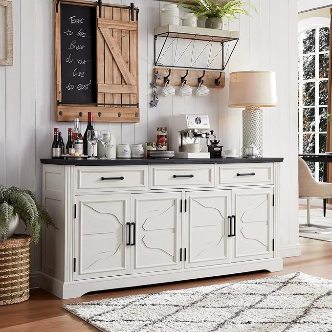 JXQTLINGMU 66" Farmhouse Buffet Cabinet by JXQLINGMUFurniture