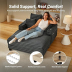 Amsleekey 64" Chaise Lounge Chair Indoor, Oversized Sleeper Chair - Image 5