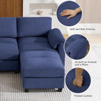 87.5'' L Shaped Modular Sectional Sofa, 3 Seater Cloud Couch - Image 3