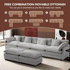 Ihanherry 146" U-Shaped Modern Sofa Modular Sectional Cloud Couch - Image 7