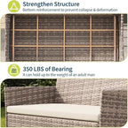4-Piece Outdoor Furniture Set, PE Rattan Wicker Chairs - Image 5