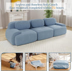 Boneless Sectional Couch, No Assembly Required, 117.3” Modular Cloud Sofa - Image 9