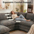 111.4" V-Shaped Corner Couch Sectional - Image 5