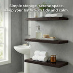 SAUMONIERES Floating Shelves Wall Shelf Solid Wood - Image 2