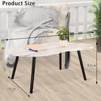 Small Coffee Table Cloud Shape Coffee Tables Unique White Wood Grain Tabletop - Image 3