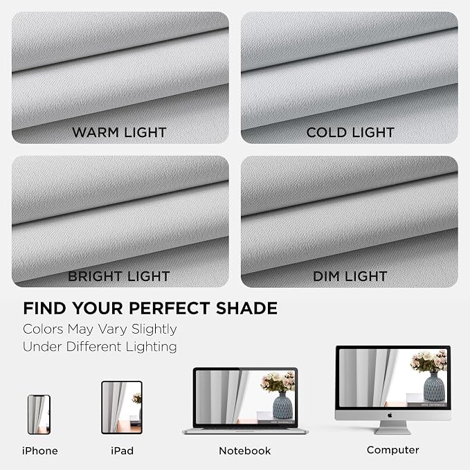 Joydeco White Curtains 90 Inches Long 2 Panels Set, Thermal Insulated Long - Image 6