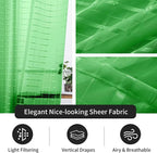 SpaceDresser Check Sheer Curtains 90 Inches 2 Panels Set, Rod Pocket Plaid - Image 5
