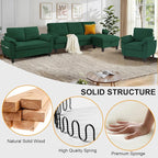 84" Convertible Sectional Sofa Set, 3 Seat L Shaped Couch - Image 3