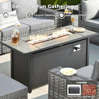 ovios 13 Pieces Patio Furniture Set, Outdoor Wicker Sectional Sofa - Image 7