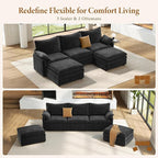 Vesgantti 108" U Shaped Sectional Couch, Comfy Cloud Modular Sectional Sofa - Image 7