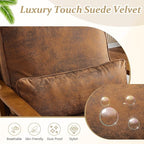VINGLI Solid Wood Wide Armrests Accent Chair Set of 2, Upholstered Mid Century - Image 5