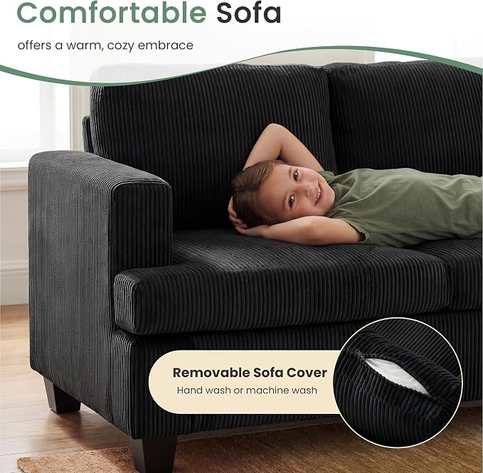 YOUDENOVA 63” Corduroy Loveseat Sofa Couch - Image 5