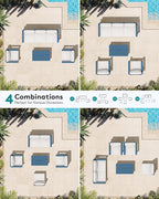 SERWALL HDPE Patio Conversation Set, 6-piece Sectional Outdoor Furniture Set - Image 7