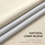 Joydeco 100% Blackout Pleated Curtains, Linen Window Curtains 2 Panel Sets 108 - Image 2